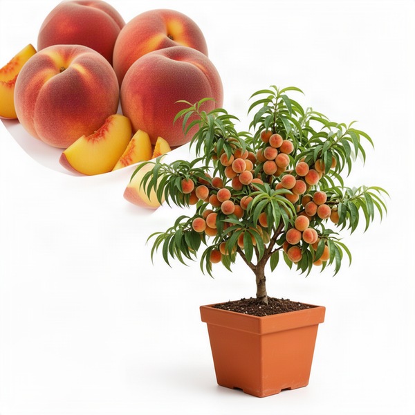 Sweet Peach Live Tree Plant For Garden, 20-26 Inches Tall, 1 Gallon Pot