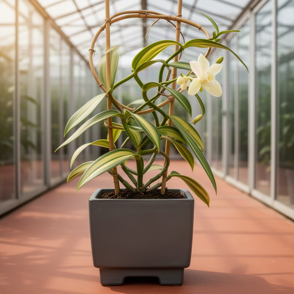 Live Variegated Vanilla Vine, 3-7 Inch Tall Outdoor Garden Flowering Plant