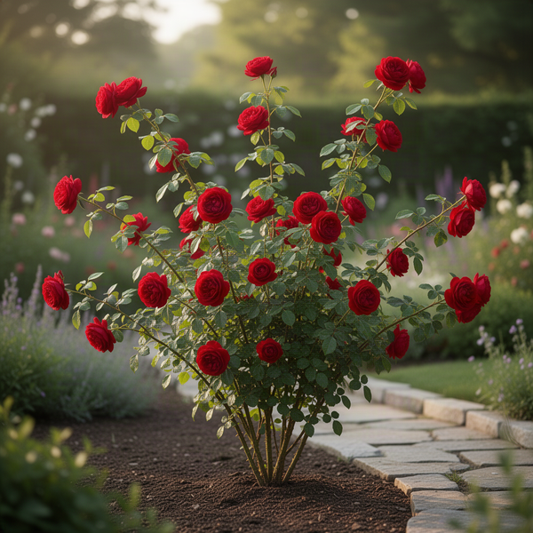 Live Red Rose Flower Bush, 5-10 Inch Heirloom Starter Plant For Gardens
