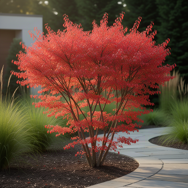10 Live Dwarf Burning Bush Plants, 6-12 Inch Shrubs With Red Fall Foliage