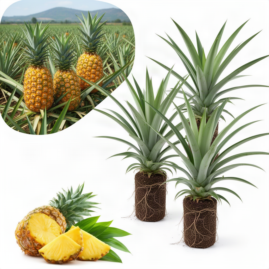 2 Live Pineapple Trees, 5-8 Inch Tropical Fruit Plants For Outdoor Gardens