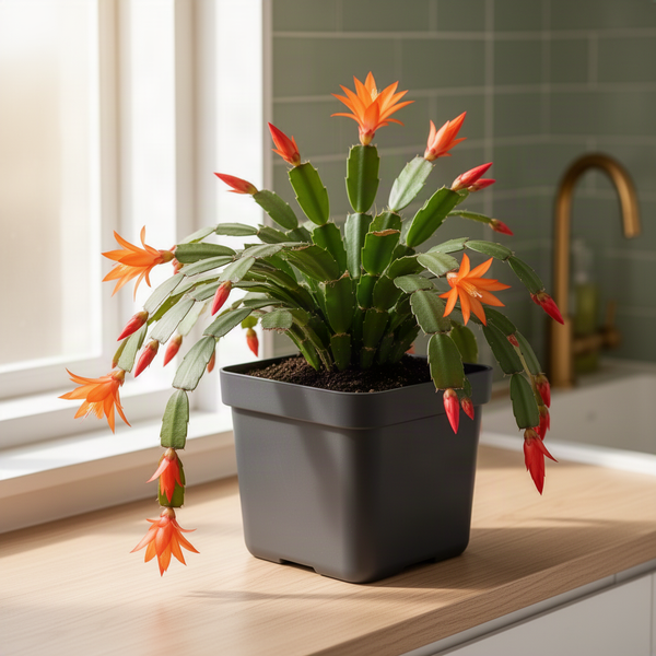 Live Orange Easter Cactus, 4-7 Inch Blooming Indoor Houseplant For Spring