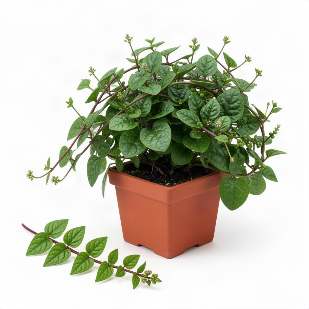Half Gallon Potted Malabar Spinach Live Plant, 6-12 Inches Tall For Gardens