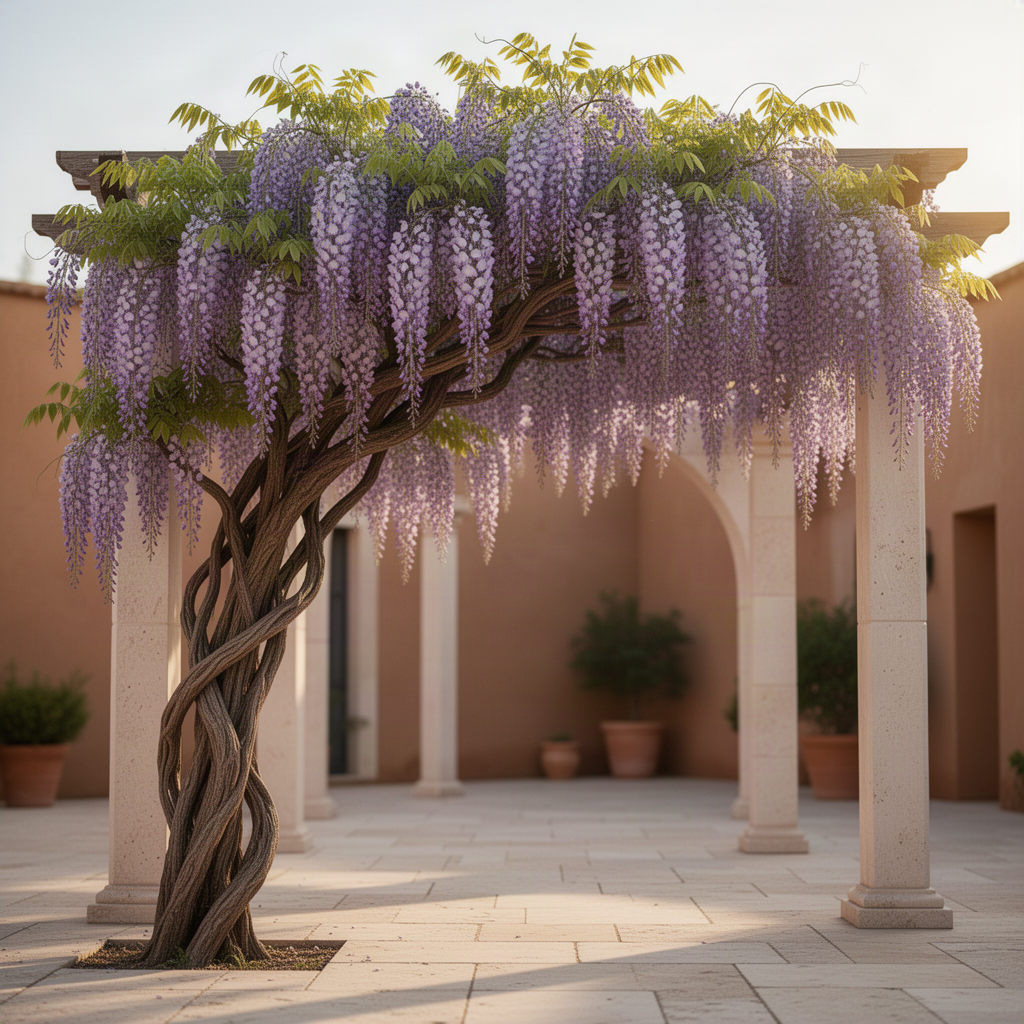 2 Live Trees, Wisteria Plants 1-2 Ft Tall With A Climbing Vine Growth Form