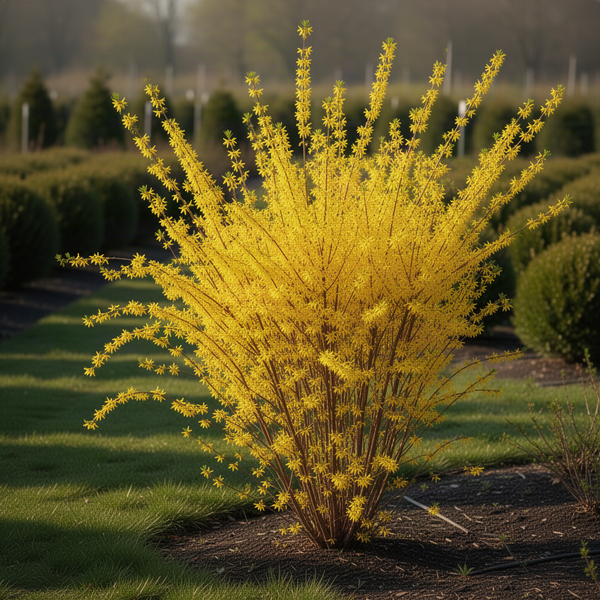 Live Lynwood Gold Forsythia Shrub, 6-12 Inch Potted Outdoor Landscape Plant
