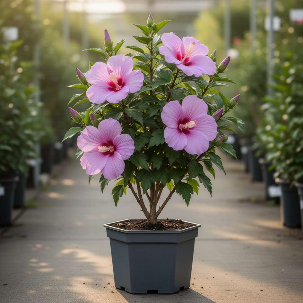 Live Pink Rose Of Sharon Shrub, 6-13 Inch Plant For Summer Garden Blooms