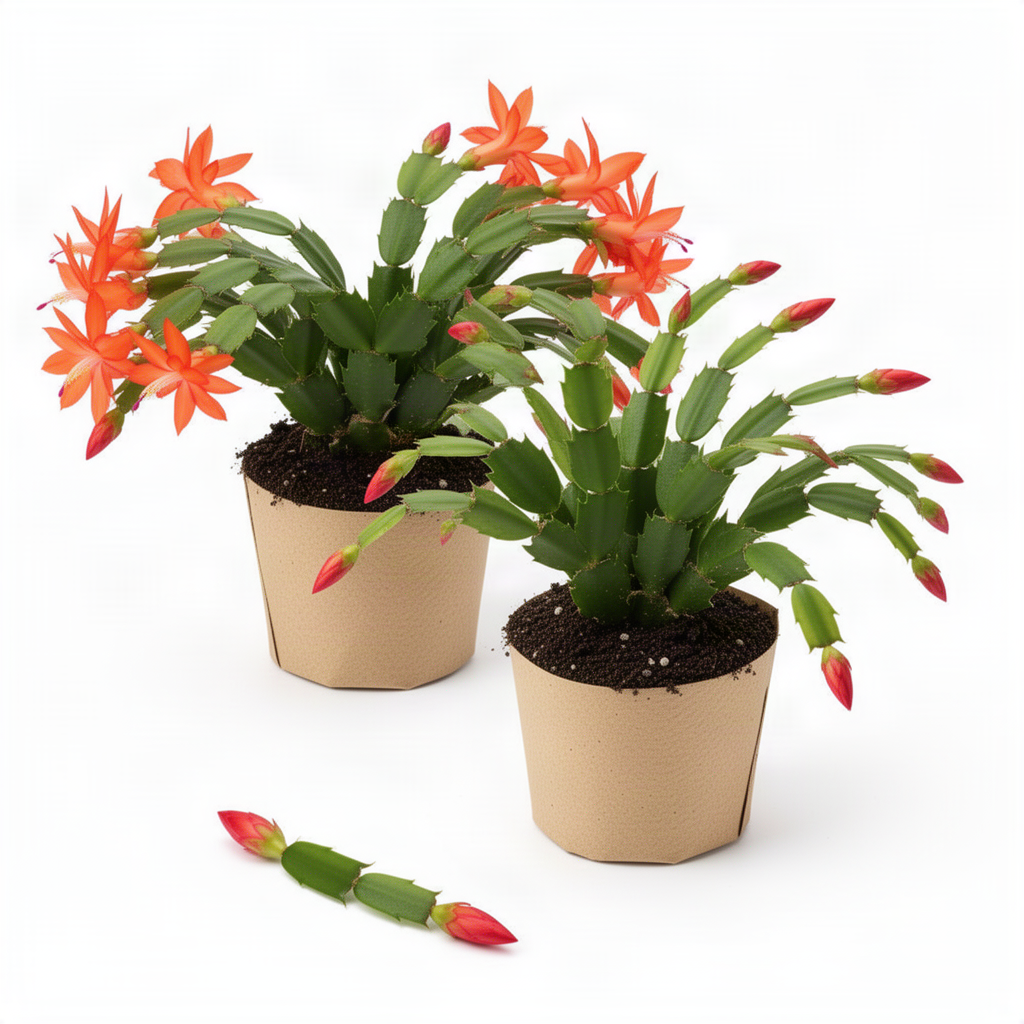 2 Colorful Christmas Cactus Plants, Live 4-7 Inch Seasonal Houseplants