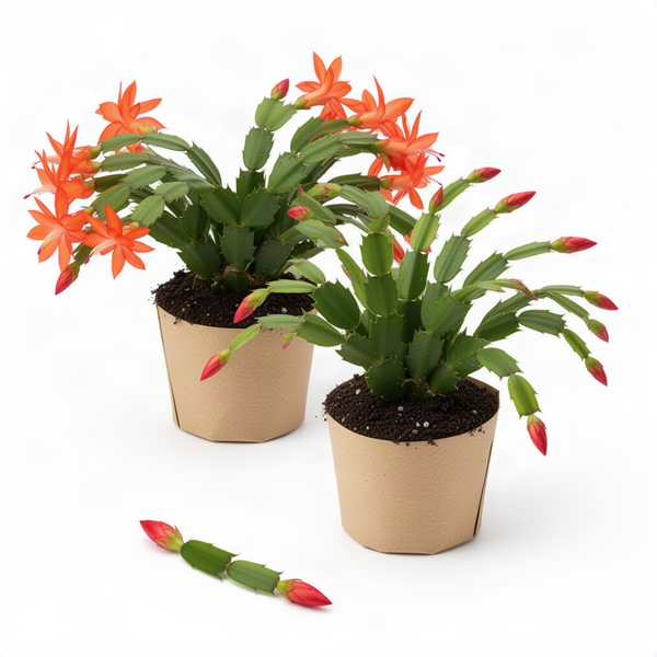 2 Colorful Christmas Cactus Plants, Live 4-7 Inch Seasonal Houseplants