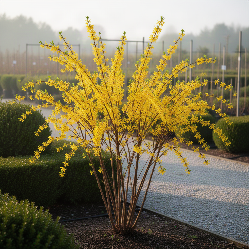 Live Lynwood Gold Forsythia Shrub, 6-13 Inch Yellow Outdoor Landscape Plant
