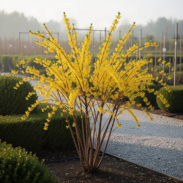 Live Lynwood Gold Forsythia Shrub, 6-13 Inch Yellow Outdoor Landscape Plant