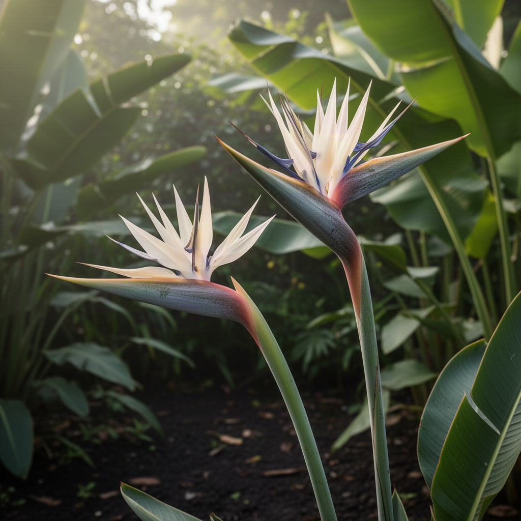 4 Live White Bird Of Paradise, Tropical Flower Plants, 4-8 Inches Tall