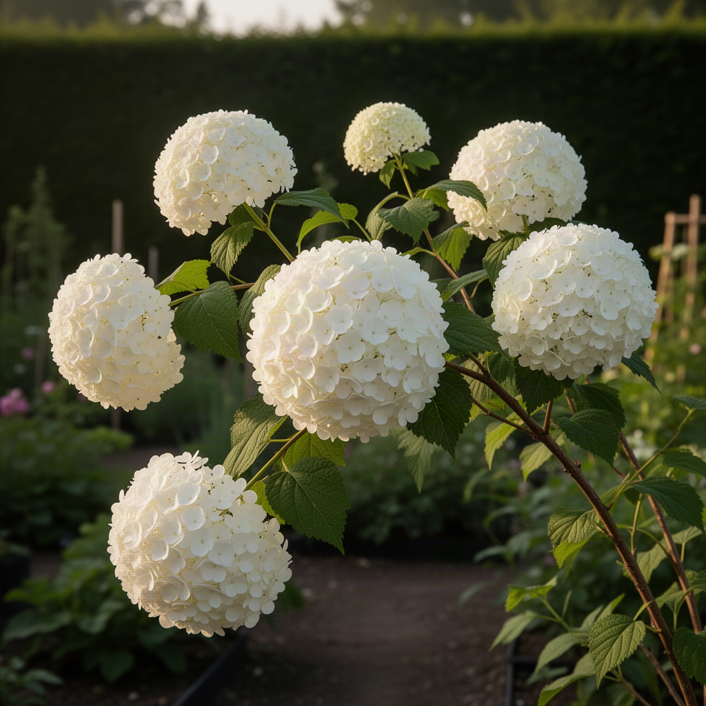 Live White Snowball Viburnum Shrub, 6-12 Inch Potted Outdoor Garden Plant