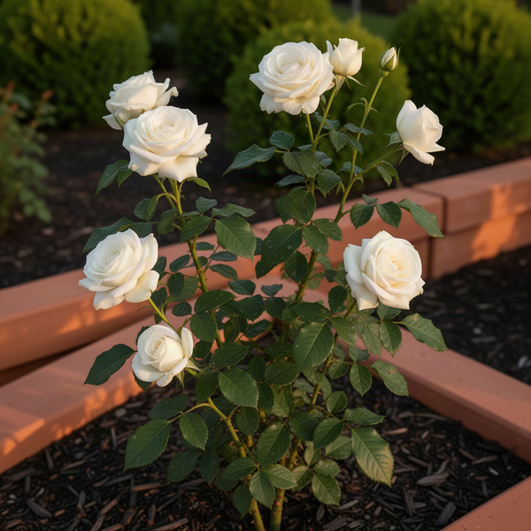 Live White Rose Plant, 5-10 Inch Tall, Well-Rooted Bush For Garden Planting