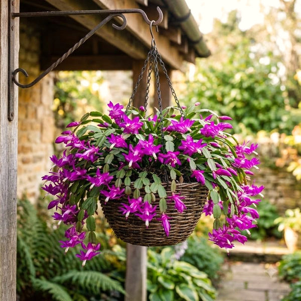 Purple Christmas Cactus Live Plant, 4-7 Inches, Indoor Home Decoration