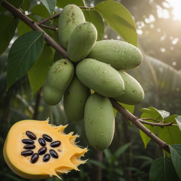 2 Live Pawpaw Trees, Bare Root Plants, 6-12 Inches Tall, Outdoor Growing