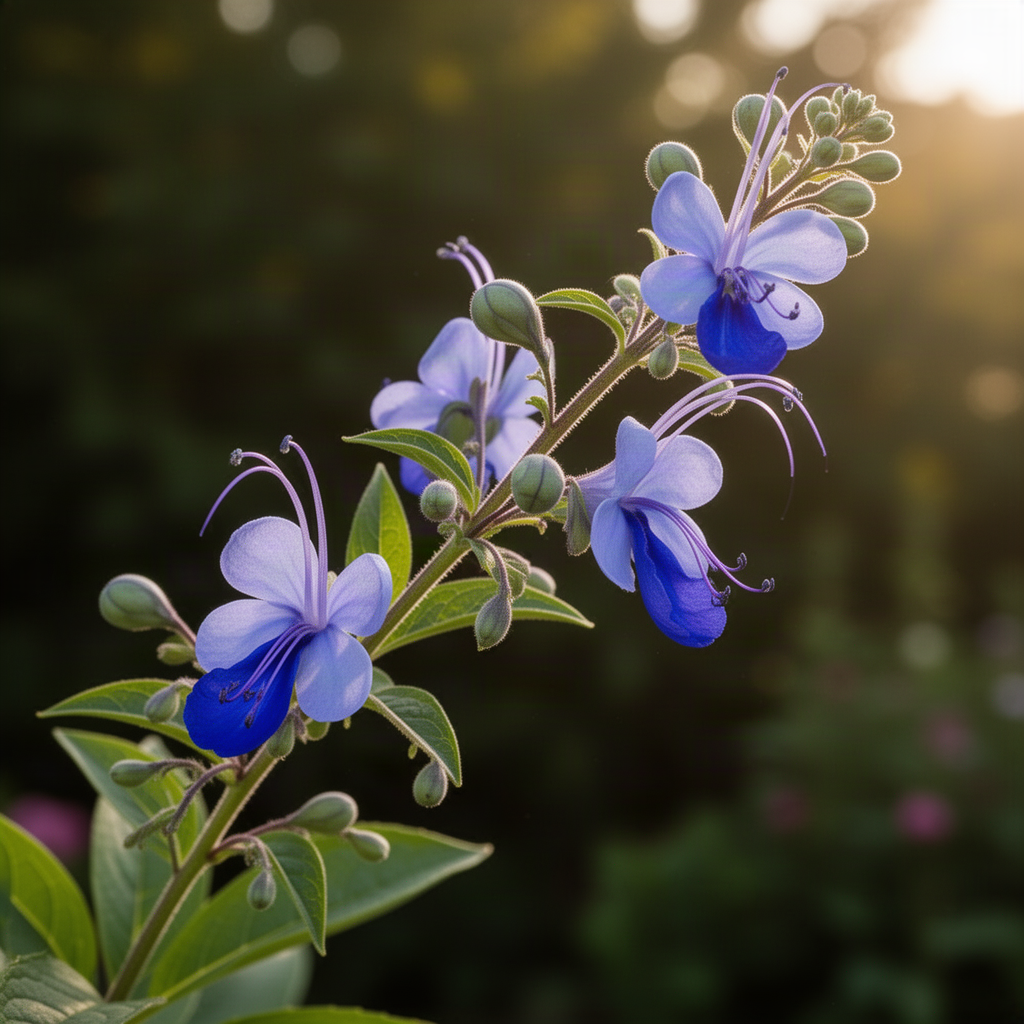 2 Blue Butterfly Clerodendrum Live Plants, Bell Flower Vine, Shade Garden