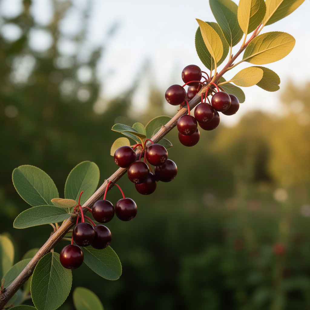 Live Red Chokecherry Berry Fruit Tree Plant, 8-14 Inches Tall, 2.5-Inch Pot