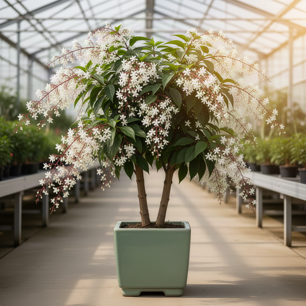 Live Wallichii Clerodendrum Vine, White Light Bulb Flower, 5-9 Inches Tall