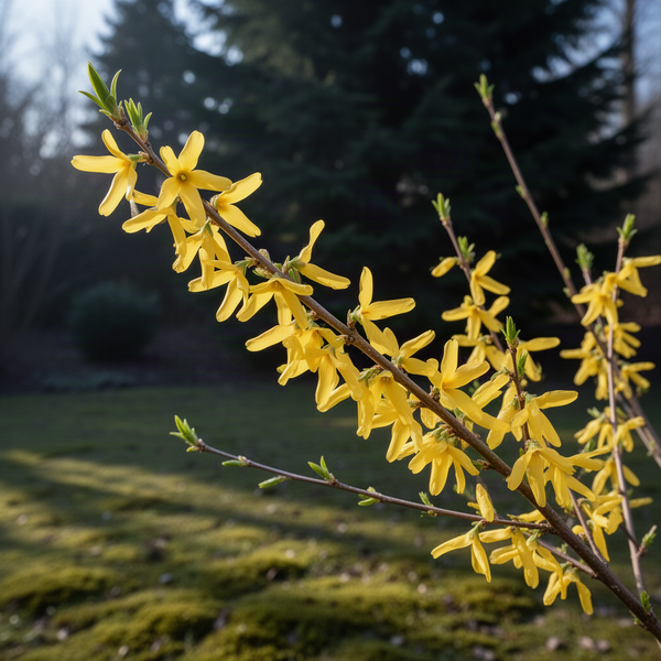 Yellow Forsythia Live Shrub, 14-18 Inches Tall In A Gallon Pot, Well Rooted