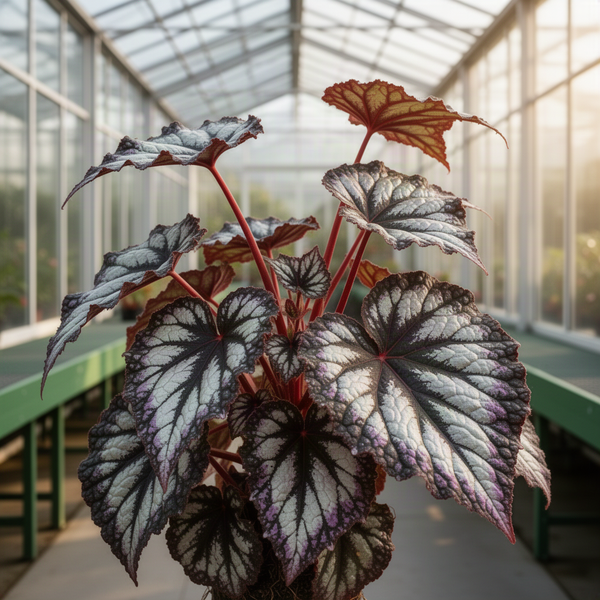 2 Live Fire Begonia Maculata Plants, Angel Wing, Polka Dot, 5-9 Inches