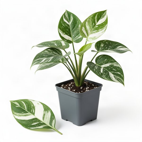 White Princess Philodendron Live Houseplant, 4-9��� Tall, Variegated, No Pot