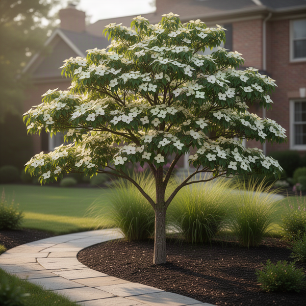 Kousa Dogwood Tree, White Flowers, Live Plant, 10-18 Inches, Quart Pot