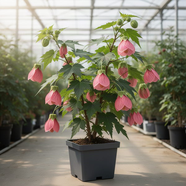 2 Pink Abutilon Live Plants, Well-Rooted Lantern Plugs, 4-7 Inches Tall