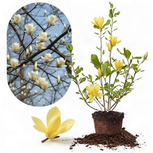 Live Yellow Bird Magnolia Tree, 12-18 Inches Tall In One Gallon Container
