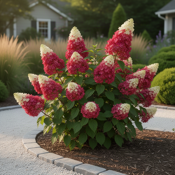 Compact Garden Hydrangea Live Shrub, Ruby Slipper, Plant In 4 Inch Pot