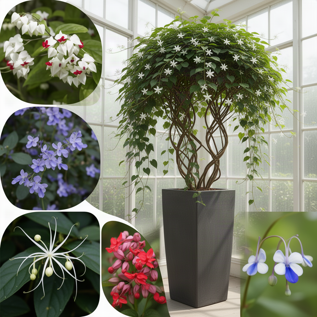 2 Mixed Clerodendrum Live Plants, 4-8 Inches, Tropical Indoor Outdoor Vine