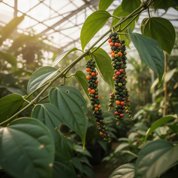 Live Black Pepper Starter Plant, Piper Nigrum, Well Rooted, 4-7 Inches Tall