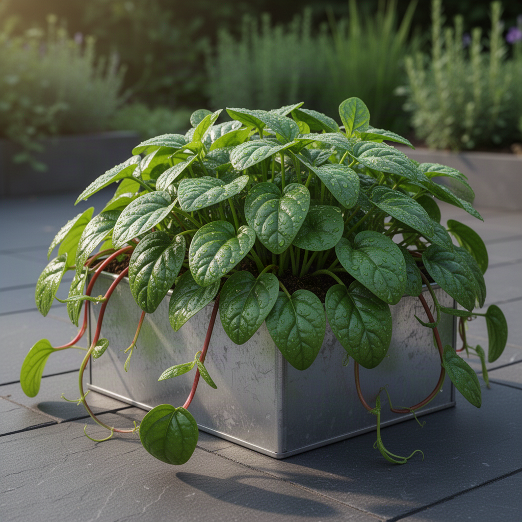 Live Malabar Spinach Plant, Half Gallon Pot, 6-10 Inches Tall For Gardens
