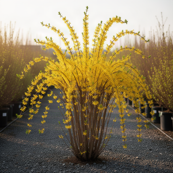 Yellow Forsythia Live Shrub, 6-12 Inch Potted Plant With Fragrant Blooms