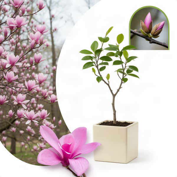 Live Ann Magnolia Tree, Deep Pink Blooms, Fragrant, 6-12 Inches Tall Plant