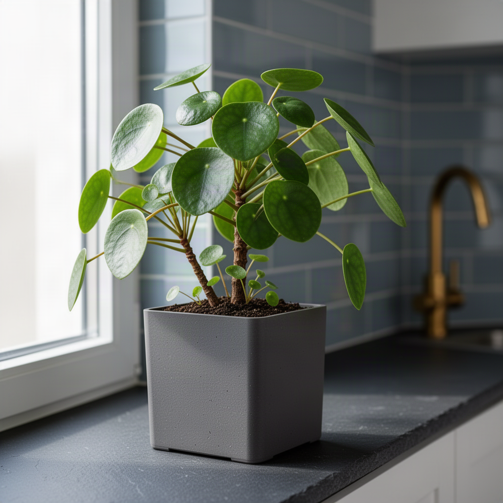 Live Pilea Peperomioides Houseplant, Round Green Leaves, 5-7 Inches Tall