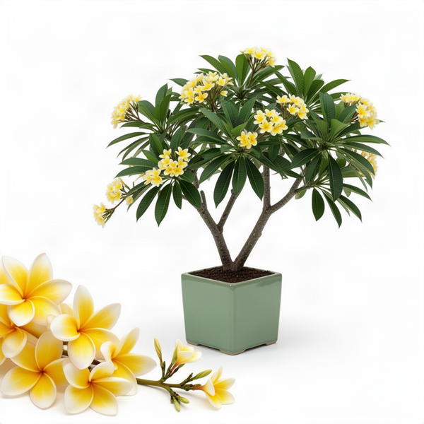 Tropical Yellow Plumeria Live Flowering Plant, 1-2 Ft Tall, Frangipani