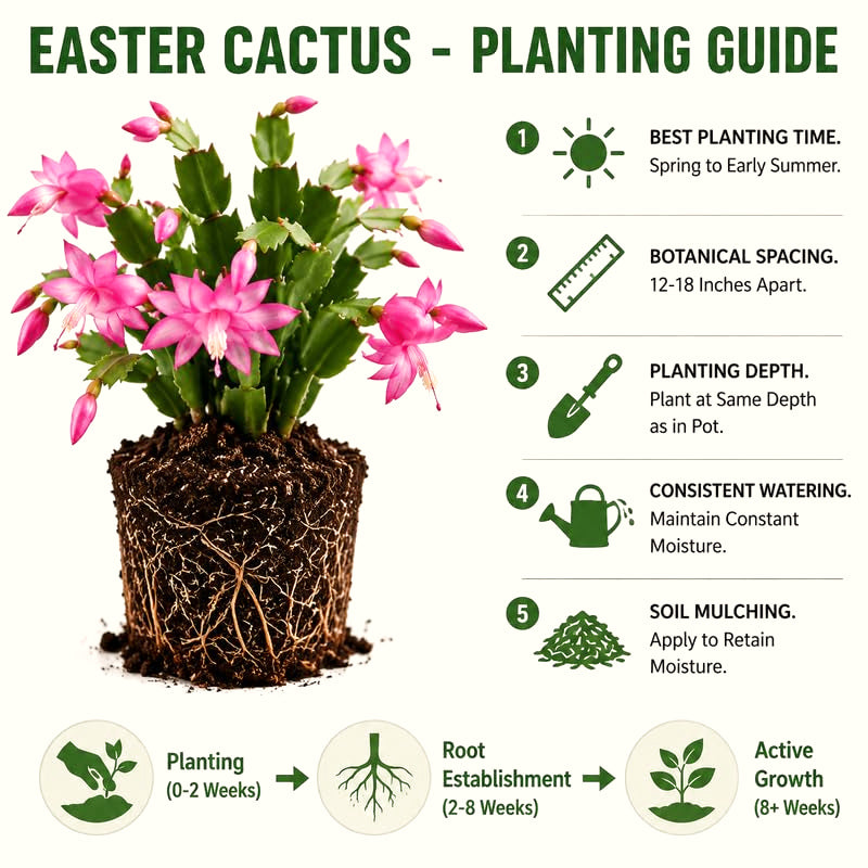 Live Easter Cactus Houseplant, 4-6 Inch Spring Bloomer For Indoor Decor