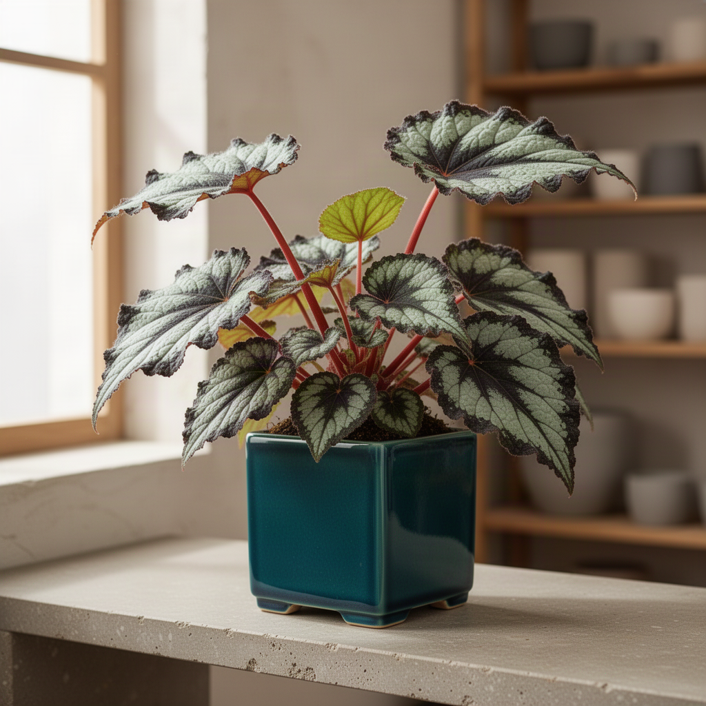2 Live Angel Wing Maculata Begonia Plants, Silver Green, 5-9 Inches Tall