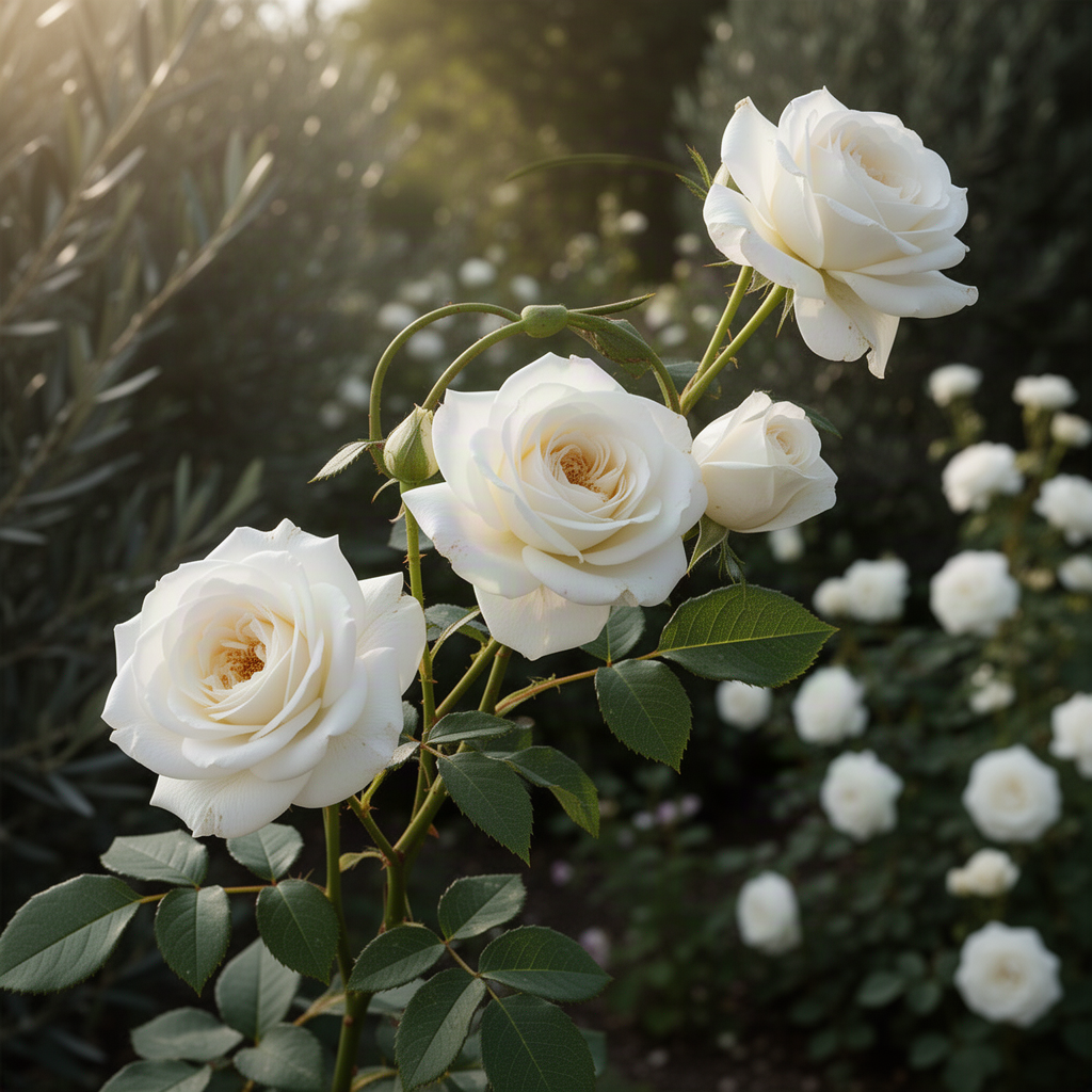 Live White Rose Bush, Fragrant Flower Plant For Gardens, 5-10 Inches Tall