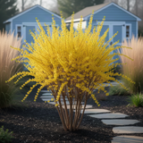2 Live Lynwood Gold Forsythia Shrubs, 6-12 Inch Bareroot Garden Plants