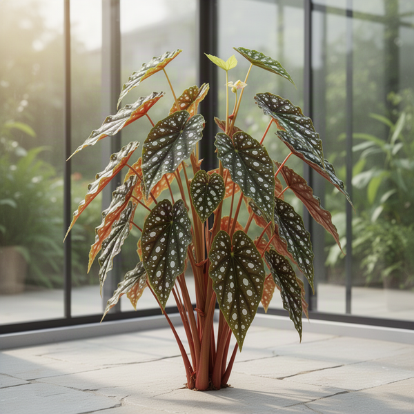 2 Live Begonia Angel Wing Maculata Plants, 5-9 Inch Tall, Indoor Foliage