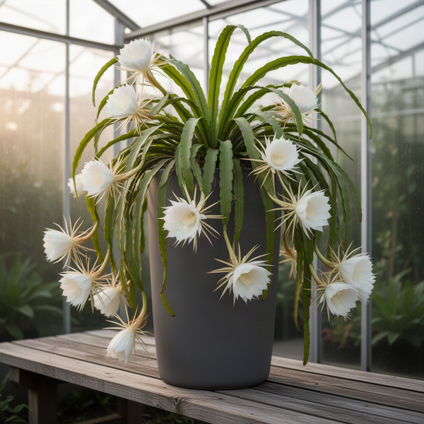 Live Epiphyllum Oxypetalum Plant, White Night Blooms, 4-5 Inch, 4 Inch Pot