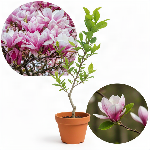 Live Saucer Magnolia Flowering Tree Plant, Fragrant Bush, 6-14 Inches Tall