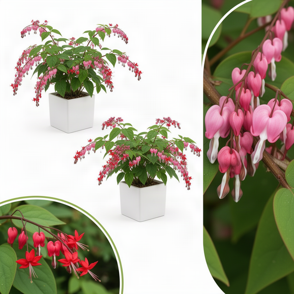 2 Live Clerodendrum Vines, Red Bleeding Heart Plants, 4-6 Inches Tall!
