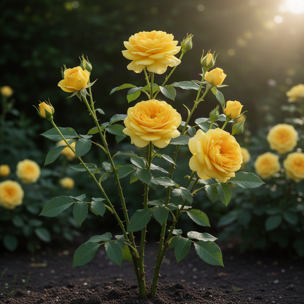 Live Yellow Climbing Rose Plant, Well-Rooted Flowering Bush For Gardens