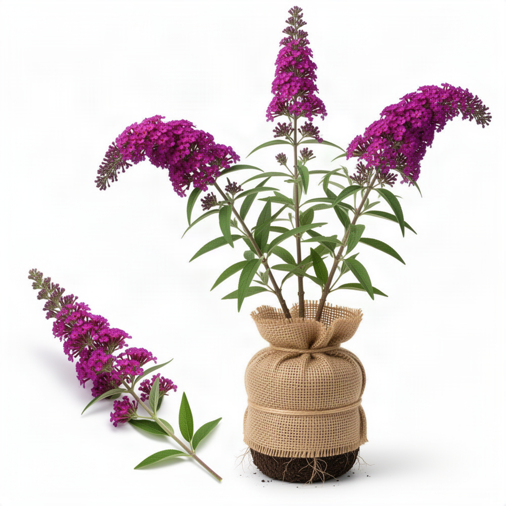 Dark Pink Butterfly Bush Live Plant, 4 To 6 Inch Starter Shrub For Garden