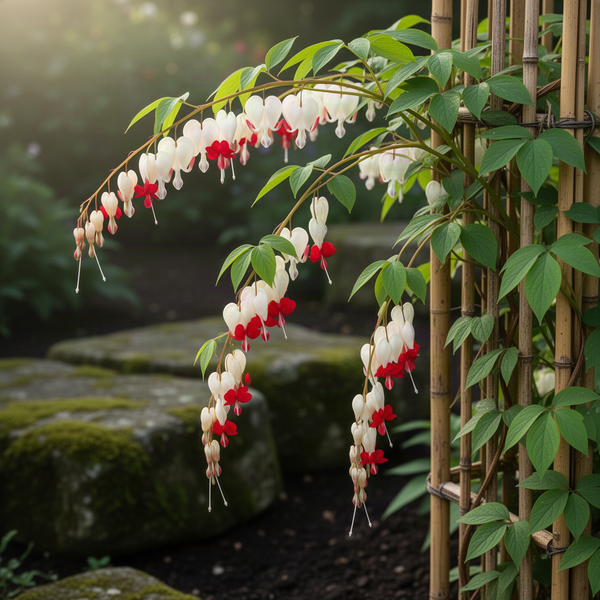 2 Live Clerodendrum Vines, White Bleeding Heart Plants, 4-6 Inches Tall