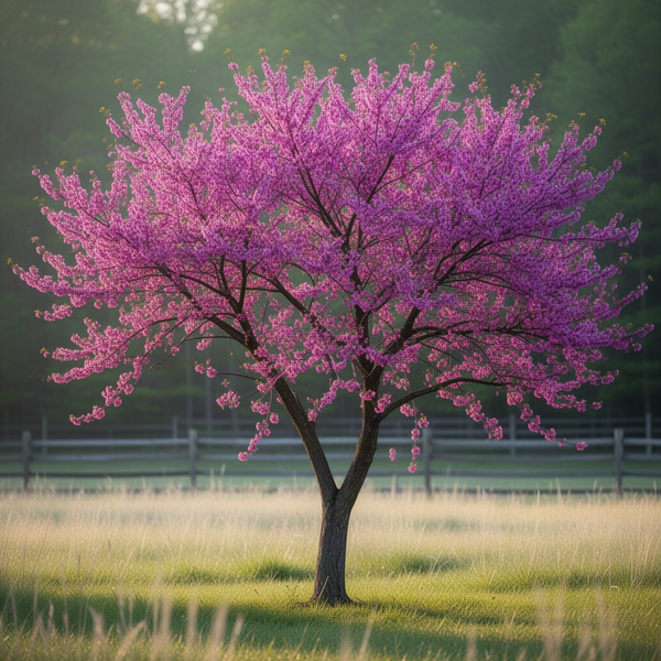 Redbud Flowering Tree In Quart Pot, Spring Blooms For Garden Border Use