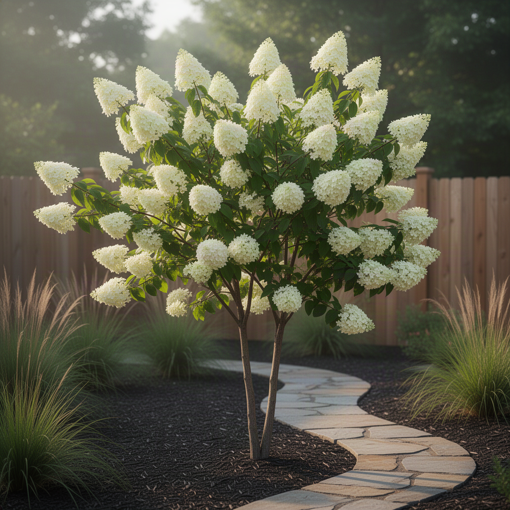 Live Green Hydrangea Tree Plant, Large-Bloom Flower Shrub, 6-12 Inches Tall