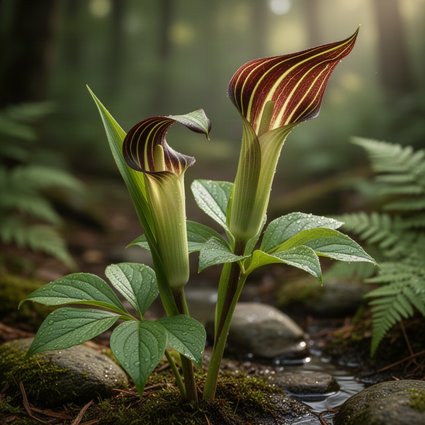 5 Live Jack In The Pulpit Bulbs, Indoor Outdoor Woodland Garden Planting